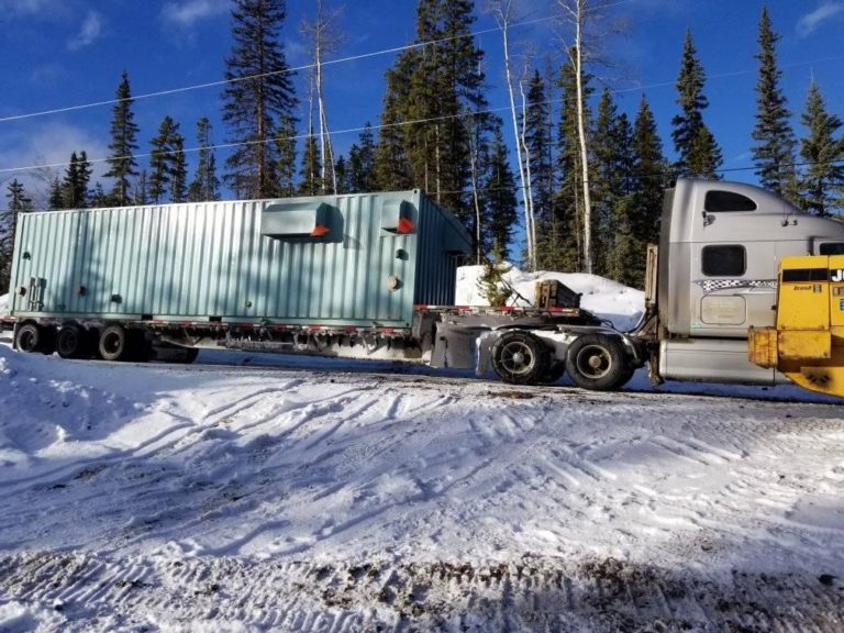 water treatment system arriving on truck